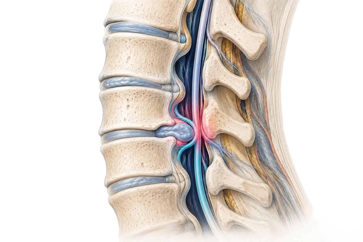 Estenosis del canal lumbar — compresión multinivel de las raíces nerviosas por cambios degenerativos